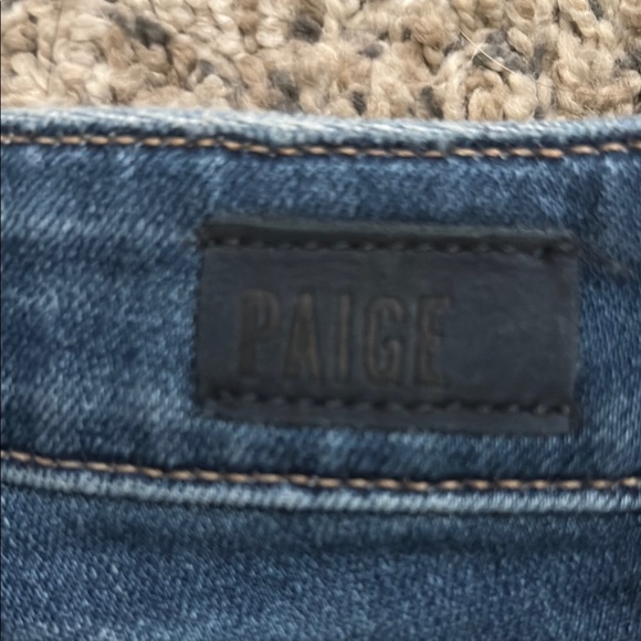 PAIGE Dark Blue Distressed Denim Shorts - Picture 4 of 4